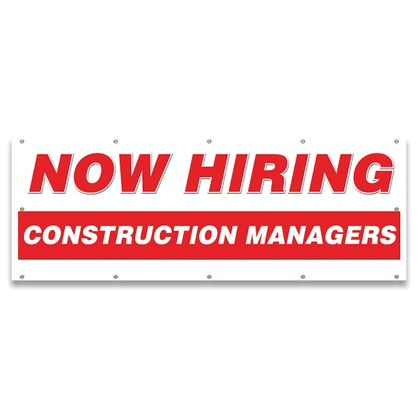 Signmission Now Hiring Construction Managers Banner Apply Inside Accepting Application Single Sided B-120-30220 - main